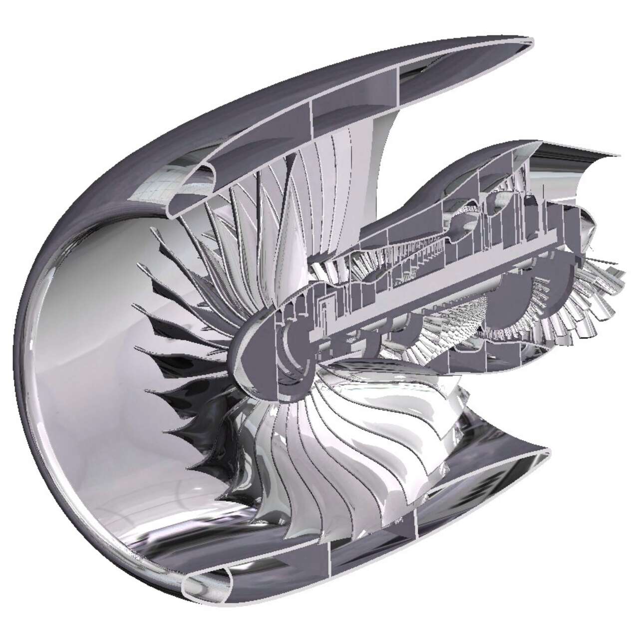 CAD of aircraft engine technology coursework